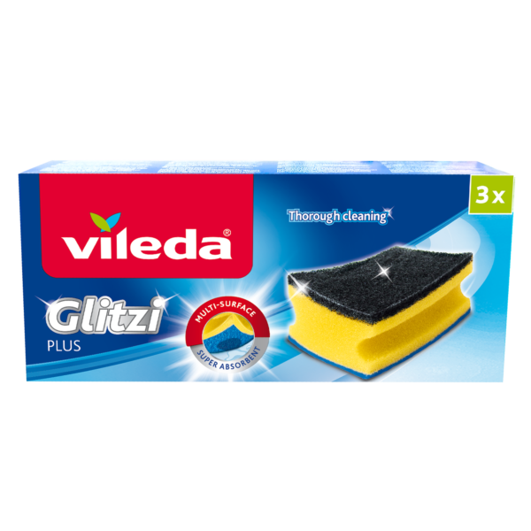 Burete vase canelat Vileda Glitzi Plus, 3 bucăți