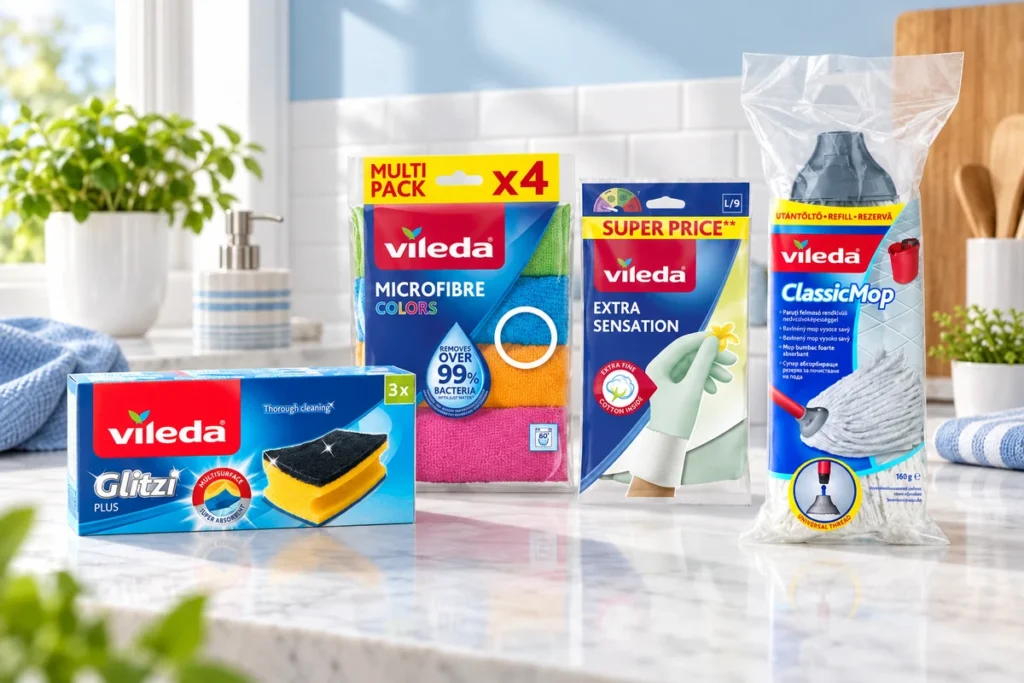 Bureți, lavete, mănuși și rezervă de mop Vileda