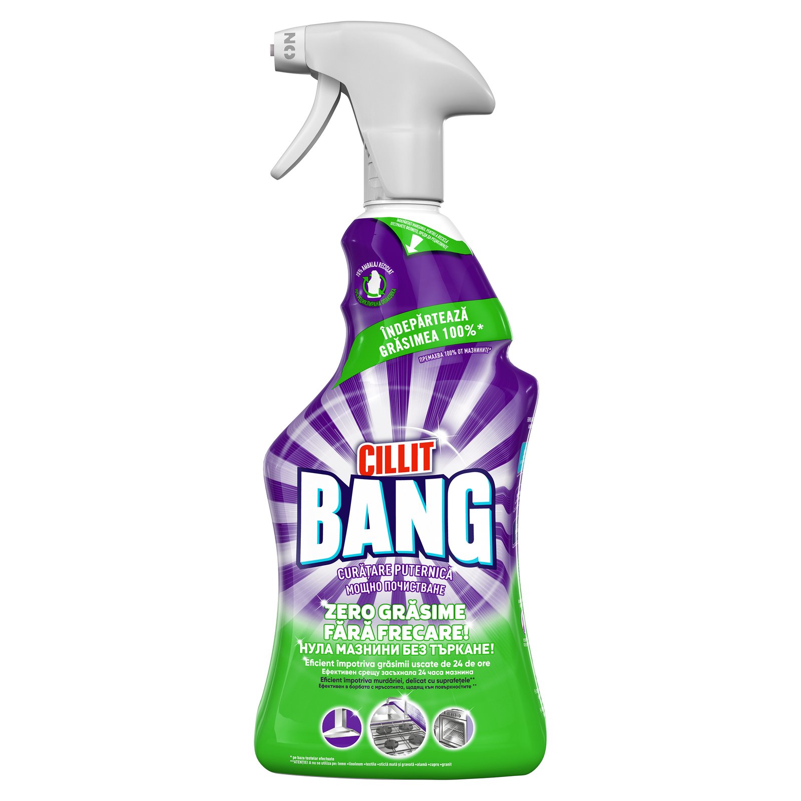 Degresant spray suprafețe zero grasime Cillit Bang, 750 ml
