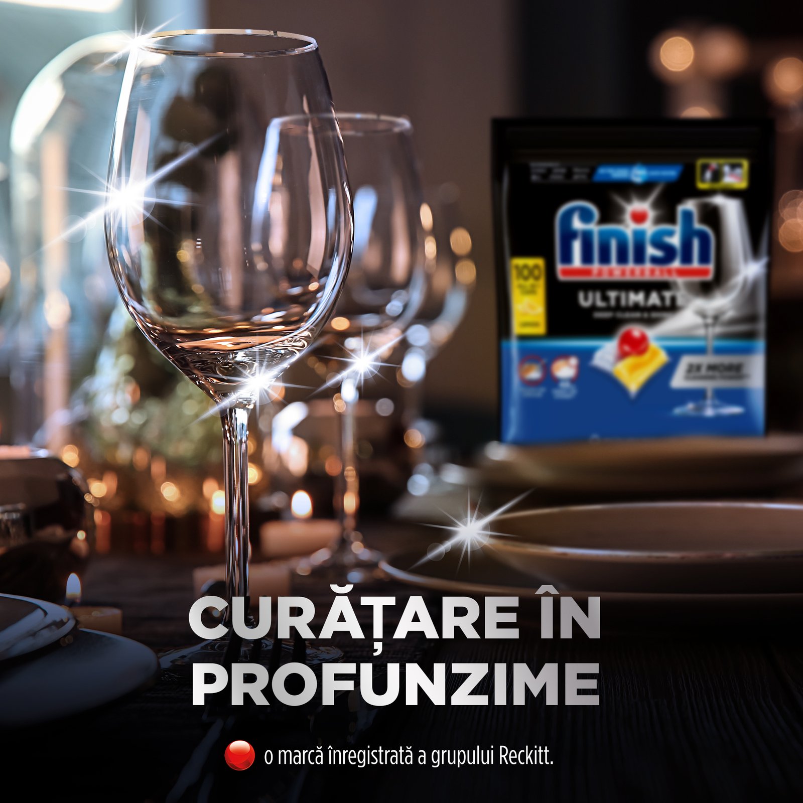 Detergent capsule pentru mașina de spălat vase Finish Ultimate Lemon, 100 spălări – imagine 3