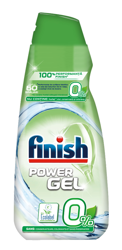 Detergent de vase gel formula 0% pentru mașina de spălat Finish 900 ml