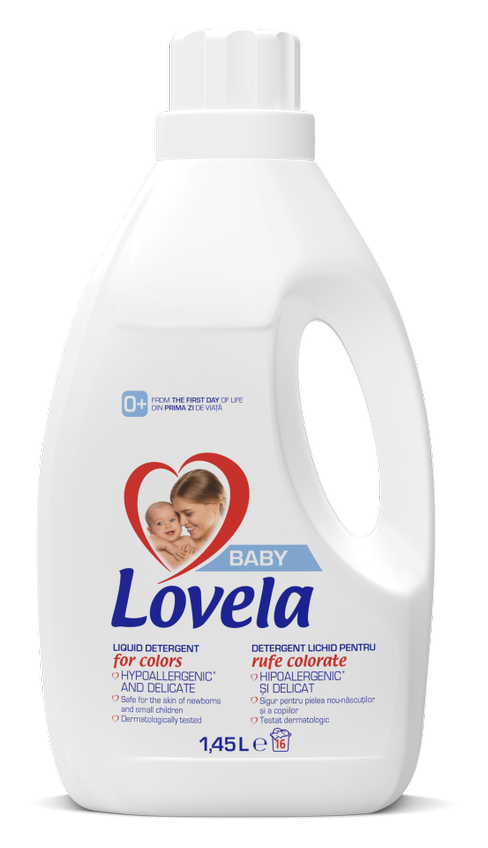 Detergent lichid Lovela Baby, pentru rufe colorate, 1.45 L