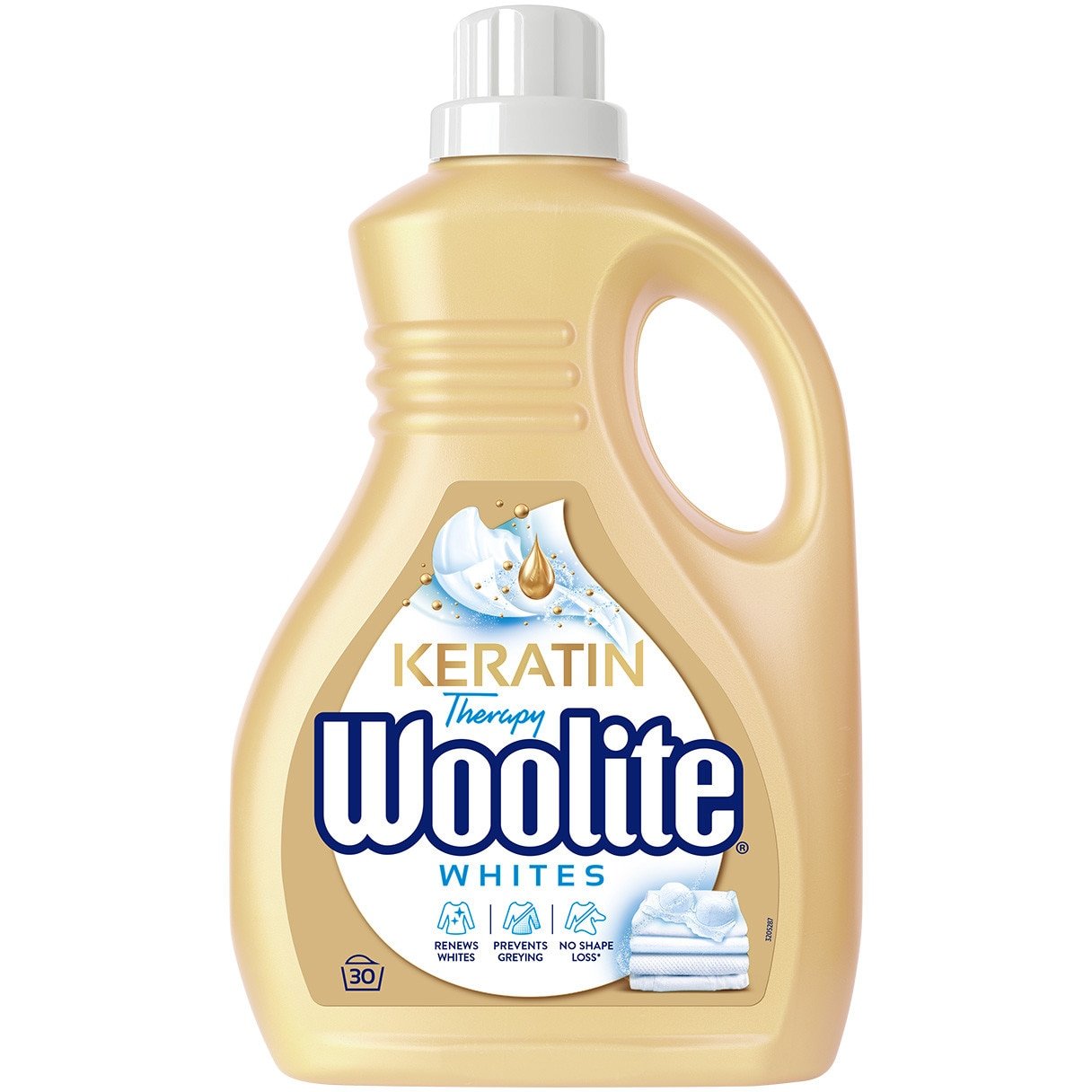 Detergent lichid Woolite Keratin rufe albe, 30 spălări, 1.8 l