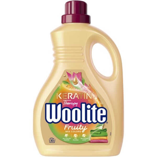 Detergent lichid Woolite Keratin rufe colorate Fruity, 30 spălări, 1.8 l