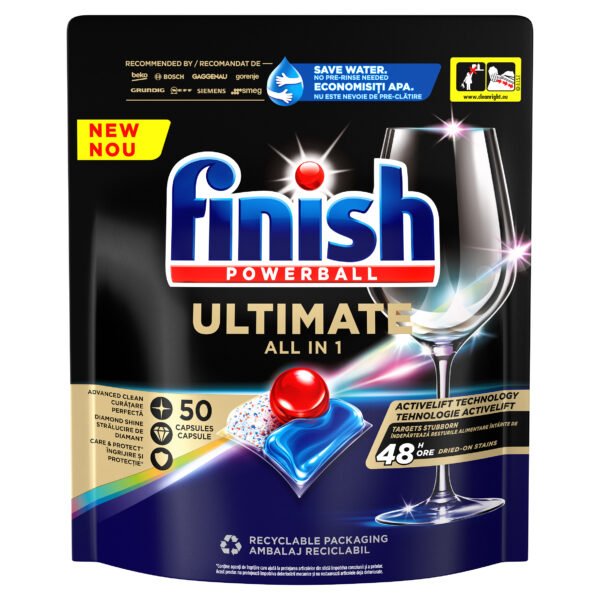 Finish Ultimate detergent capsule pentru mașina de spălat vase, 50 spălări