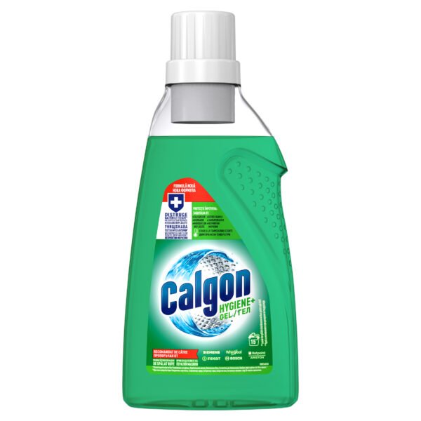 Gel anticalcar cu rol antibacterian pentru mașina de spălat Calgon Hygiene+, 750 ml