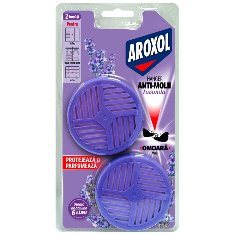 Hanger anti-molii Aroxol lavandă, 2 bucăți