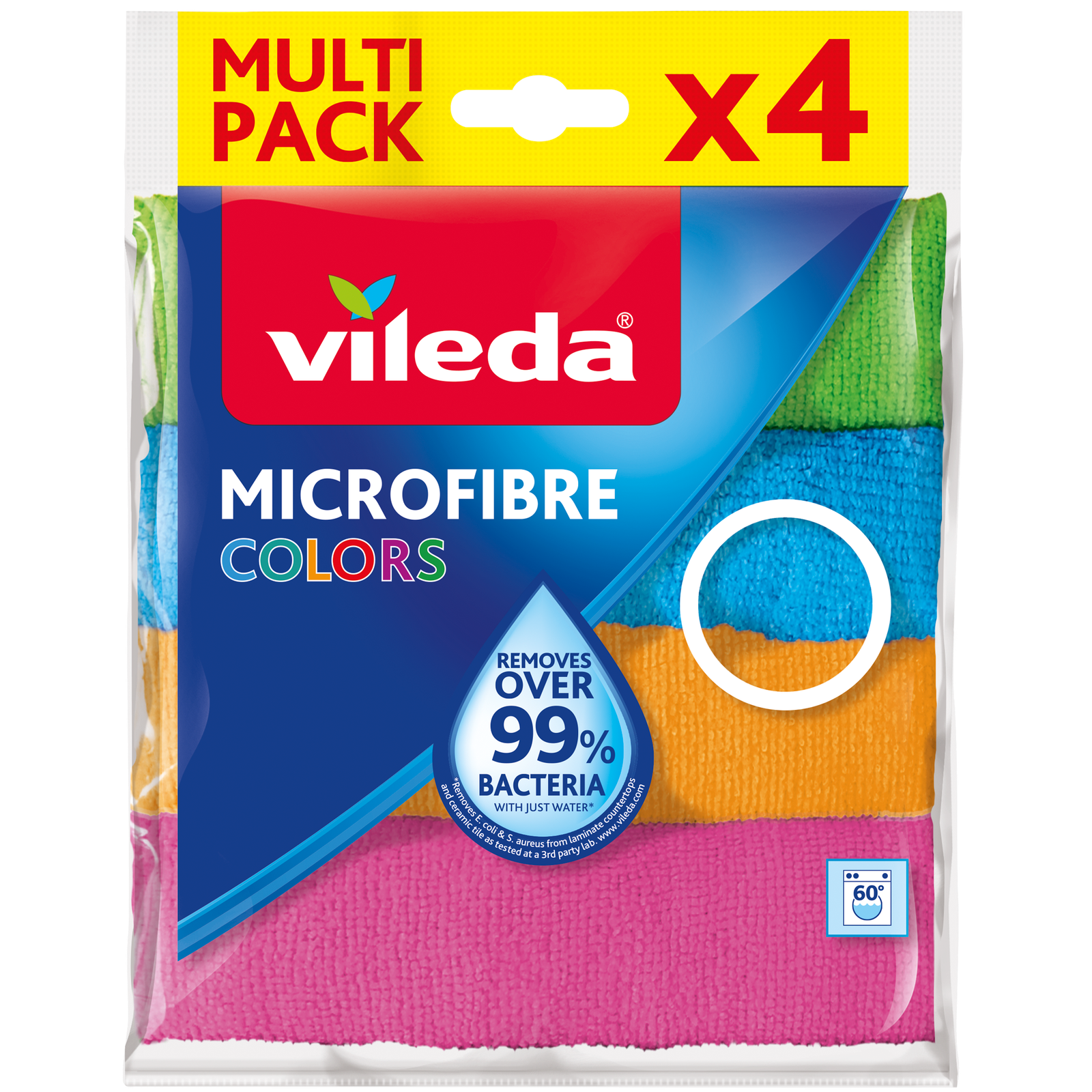 Laveta universala microfibră Vileda Colors Rolls, 4 bucăți