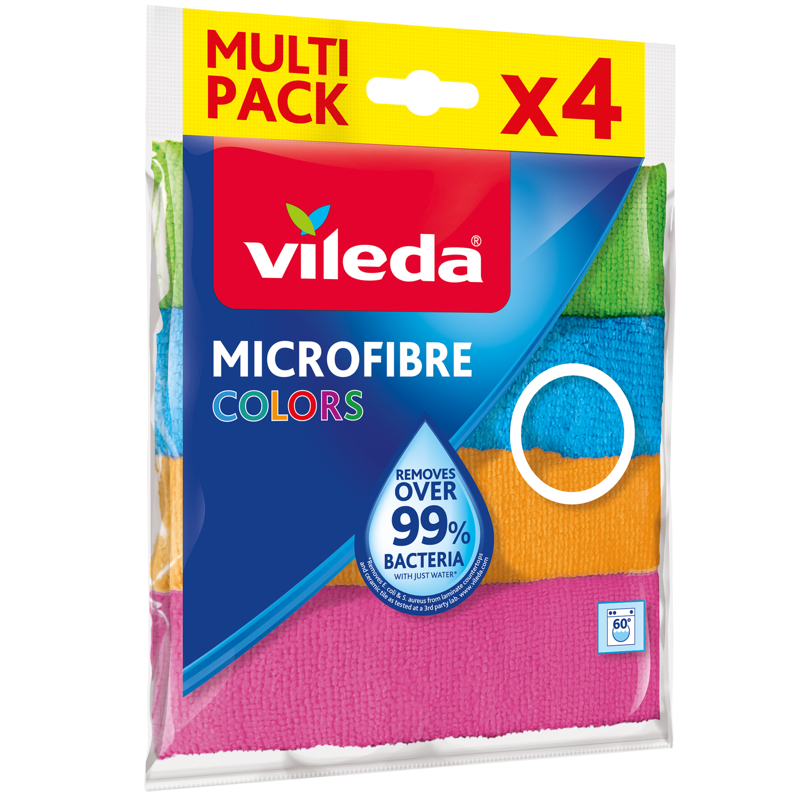 Laveta universala microfibră Vileda Colors Rolls, 4 bucăți – imagine 2