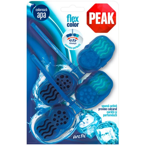 Odorizant solid pentru toaleta, Peak Flex Color Arctic, 2 x 48 g