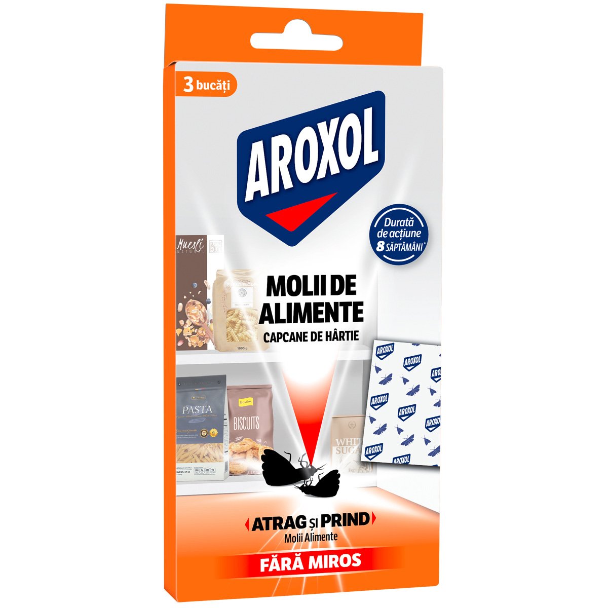 Capcane anti-molii alimente Aroxol, 3 bucăți