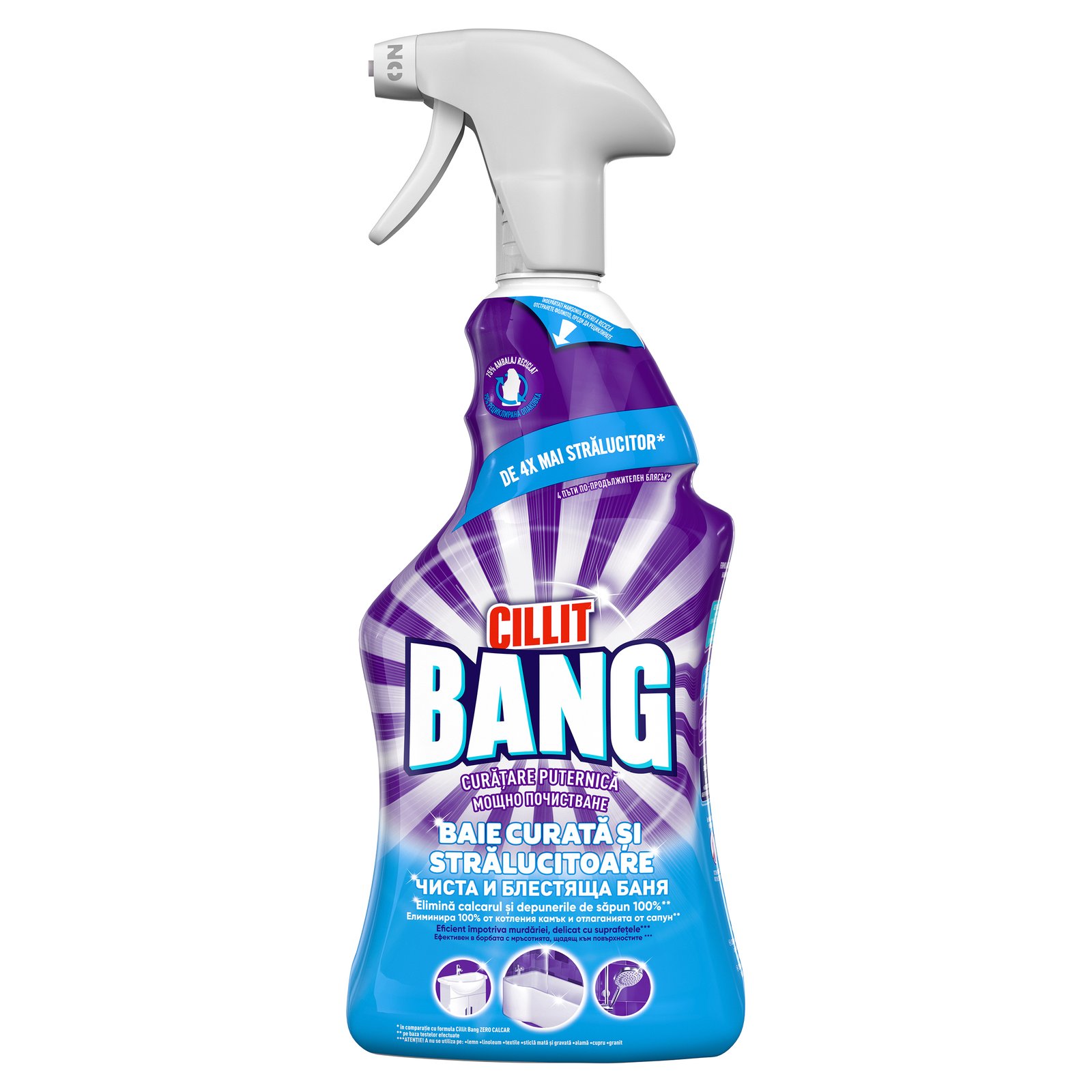 Solutie curățare baie Cillit Bang Baie curata și stralucitoare, 750 ml