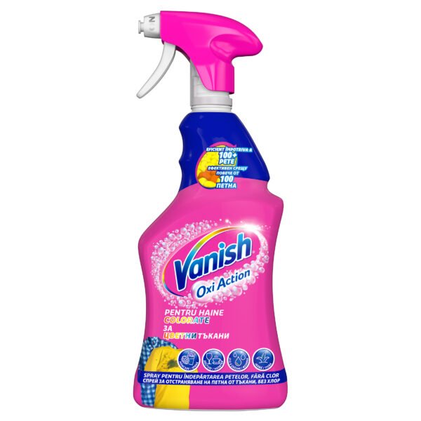 Spray pentru indepartarea petelor pentru haine colorate Vanish Oxi Action, 500 ml