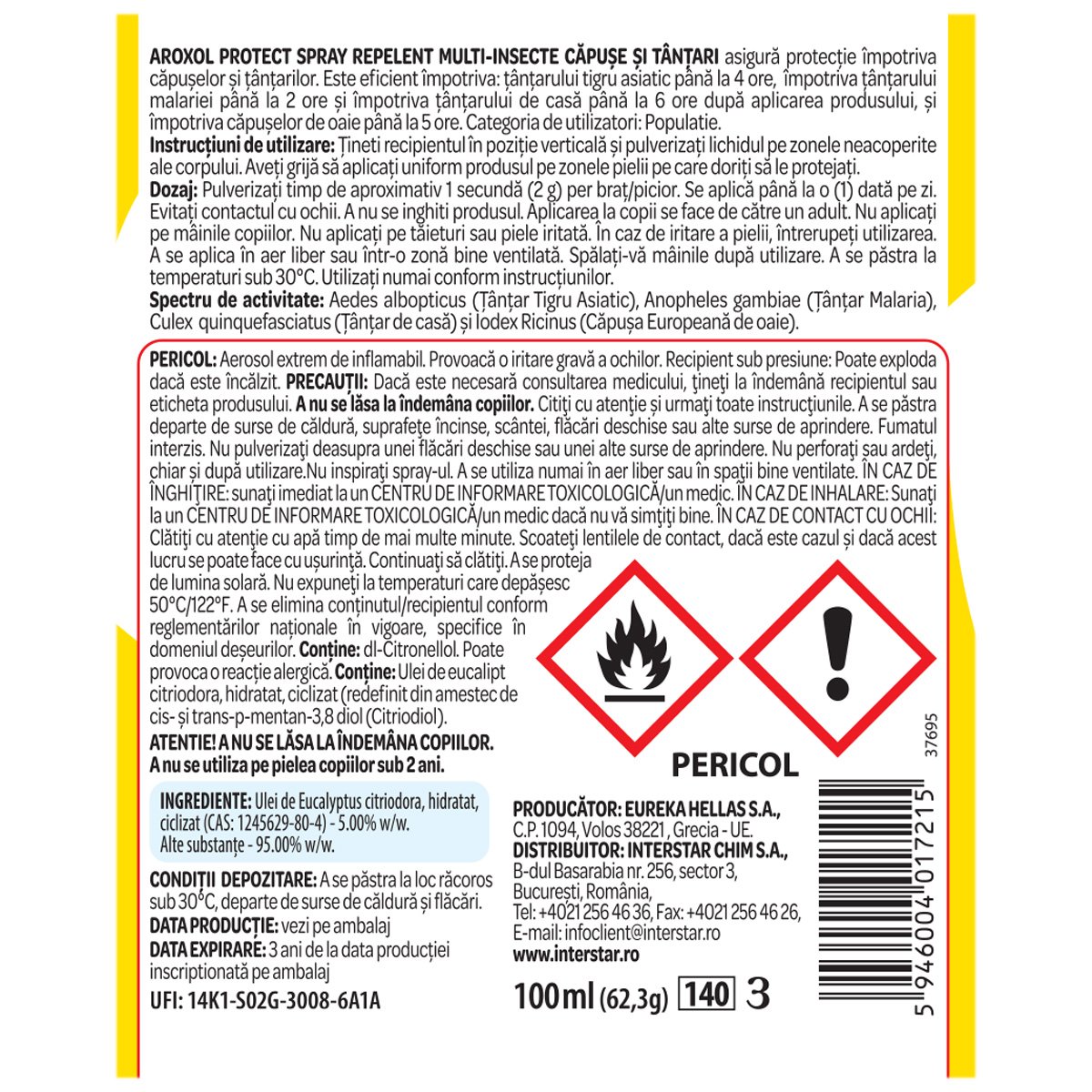Spray Protect Repelent Multi-Insecte Capuse și Tantari Aroxol, 100 ml — imagine 3