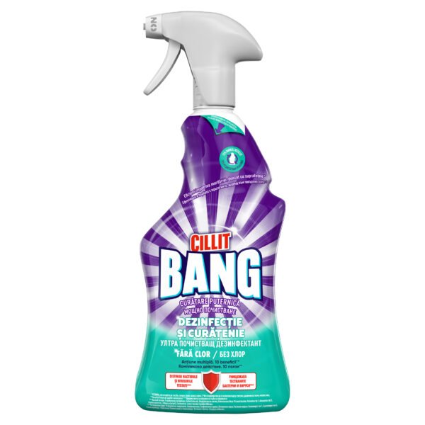 Spray solutie curățare și dezinfectare suprafețe Cillit Bang Dezinfectie & Curățenie, 750 ml